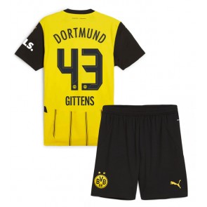 Billiga Borussia Dortmund Jamie Bynoe-Gittens #43 Hemmatröja Barn 2024-25 Kortärmad (+ Korta byxor)